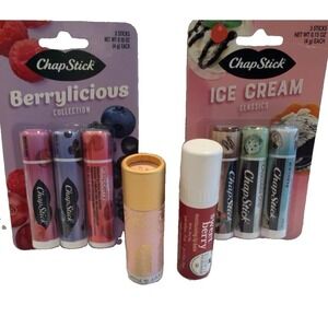 ChapStick Poppy & Pout Dionis Lip Balm Bundle Berry Ice Cream 8 Pc New